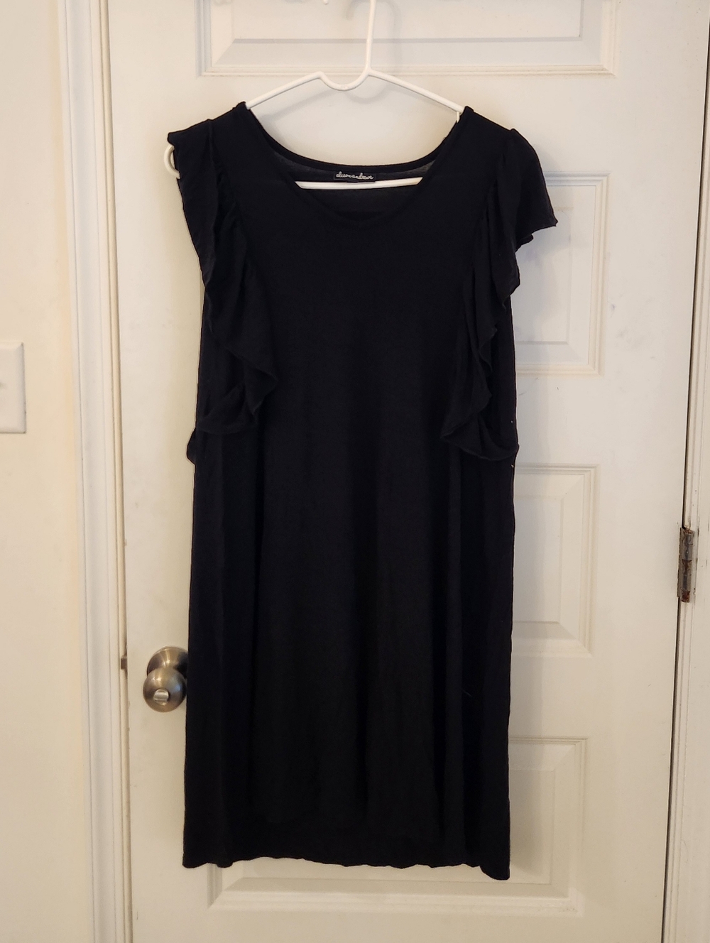 Alison Andrews Size M Womens Black Ruffle Sleeves Midi Dress #I1326
